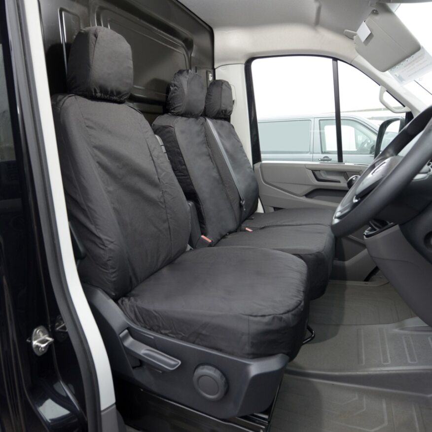 thumbnail image 2 of VW Crafter Tailored Waterproof Front Seat Covers (2017+) - Black, 600 Denier, SGS Tested (Right Hand Drive) 2 of 3