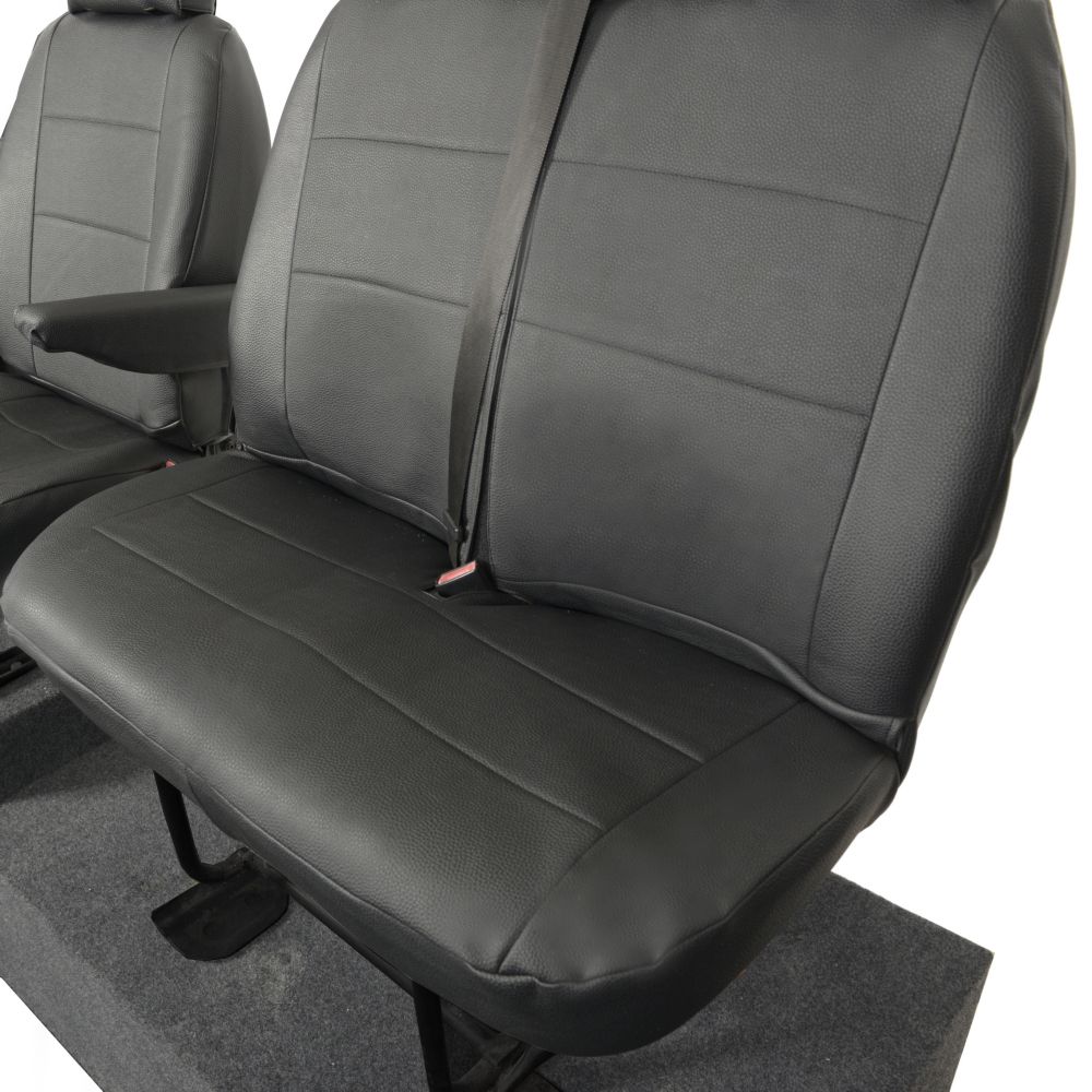 UK Custom Covers Ford Transit Van MK7 (2007-2013) Leatherette Front Seat Covers – Black, Tailored, Waterproof, SC377B