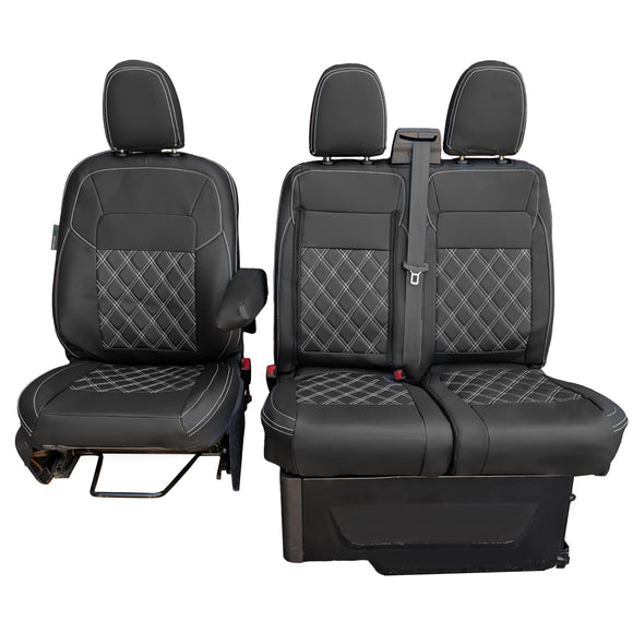 Ford Transit Custom 2024+ Leatherette Seat Covers - Three Front Seats