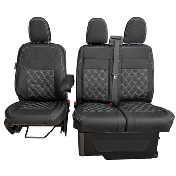 Ford Transit Custom 2024+ Leatherette Seat Covers - Three Front Seats