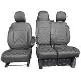 Renault Trafic 2014+ Leatherette Seat Covers - Three Front Seats Folding Middle Seat
