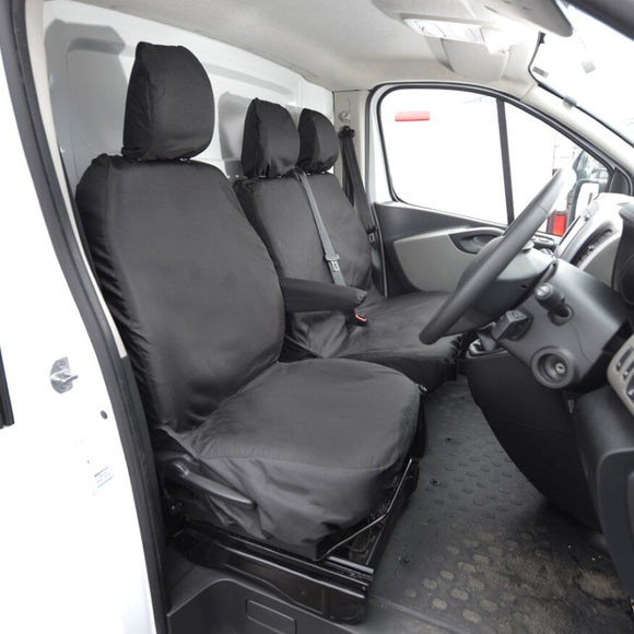 Renault Trafic Van 2014-2024 Tailored  Seat Covers - Three Front Seats  Three Front Seats No Under Seat Storage