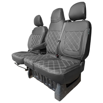 Vauxhall Vivaro Van 2014-2019 Leatherette Seat Covers - Three Front Seats Folding Middle Seat