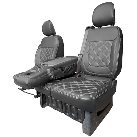 Vauxhall Vivaro Van 2014-2019 Leatherette Seat Covers - Three Front Seats Folding Middle Seat
