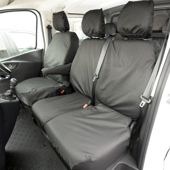 Vauxhall Vivaro Crew Cab Van 2014-2019 Tailored  Seat Covers - Three Front Seats  Three Front Seats With Under Seat Storage