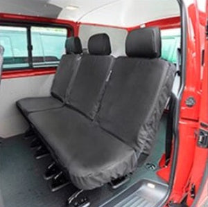 Lux-Ride Tailored Seat Cover Set – Ford Transit Custom 2016-2023 – Dark Grey, Art. Leather & Alicante – Airbag Compatible
