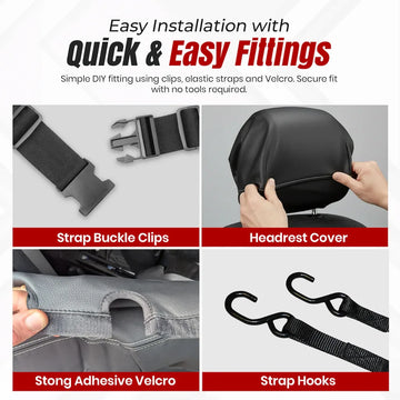 Driver & Passenger Semi-Tailored Leatherette Seat Covers - Waterproof & Airbag Compatible