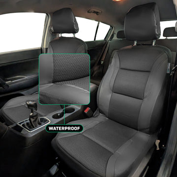 Driver & Passenger Semi-Tailored Leatherette & Memory Foam Seat Covers - Waterproof & Airbag Compatible