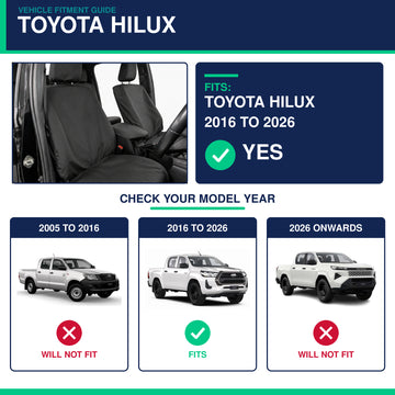 Toyota Hilux 2016+ Tailored  Seat Cover - Two Front Seats