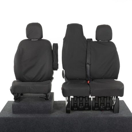 Nissan Interstar Van 2022-2024 Tailored  Seat Covers - Three Front Seats Folding Middle Seat Two Piece Passenger Base