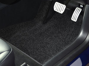 Volkswagen Transporter T6 Kombi Van 2015-2019 Tailored  Seat Covers - Two Single Front Captain Seats // Black Elite, Dark Blue Trim