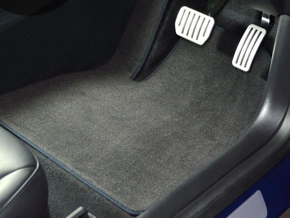 Nissan Pathfinder 5 seat 2010+ Car Mats // Black Super, Black Trim, PVC Heelpad