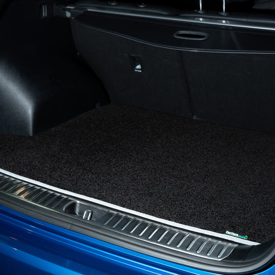 Renault Megane Hatchback 2008-2016 Boot Mat // Black Elite, Light Grey White Stitch Trim