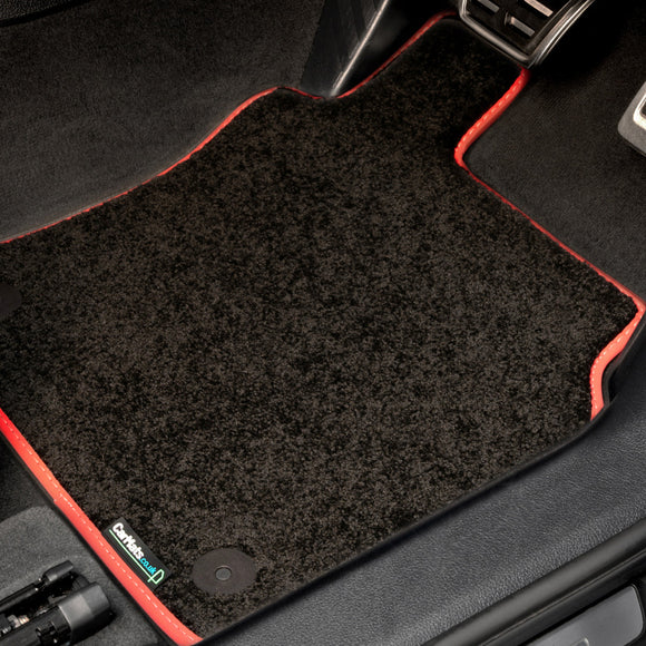 Subaru WRX STI 2021+ Car Mats // Black Elite, Red Trim, No Heelpad