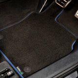 Honda CR-V 2018-2023 Car Mats // Black Executive, Dark Blue Trim, PVC Heelpad