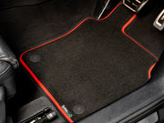 BMW X3 F97 & G01 2019-2024 Car Mats // Black Executive, Red Trim, No Heelpad
