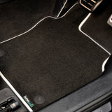 Renault Clio 2012-2019 Car Mats // Black Executive, White Trim, No Heelpad
