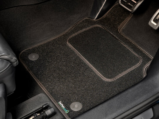 Hyundai Tucson 2021+ Car Mats // Black Grand, Black Trim, Carpet Heelpad