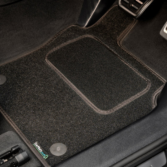 Audi E-Tron GT 2020+ Car Mats // Black Grand, Black Trim, No Heelpad
