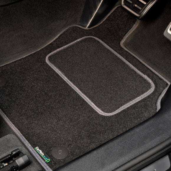 Kia Niro PHEV 2022+ Car Mats // Black Motor, Grey Trim, Carpet Heelpad