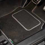 Kia Niro PHEV 2022+ Car Mats // Black Motor, Grey Trim, Carpet Heelpad