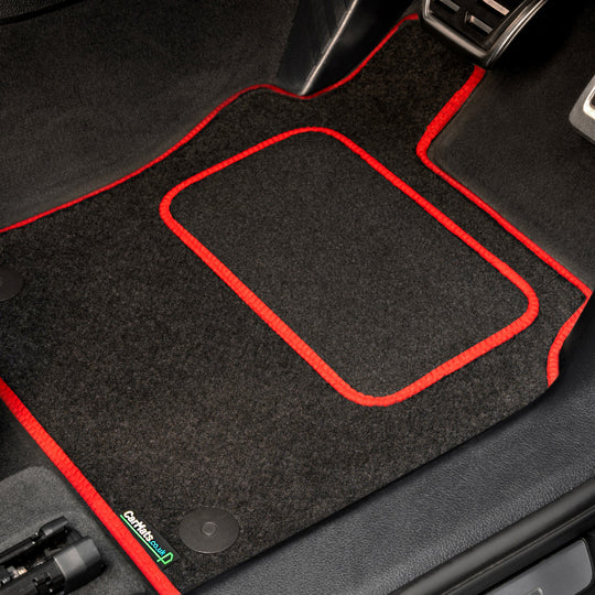 MG Motors UK MG HS Auto 2019-2024 Car Mats // Black Motor, Red Trim, Carpet Heelpad
