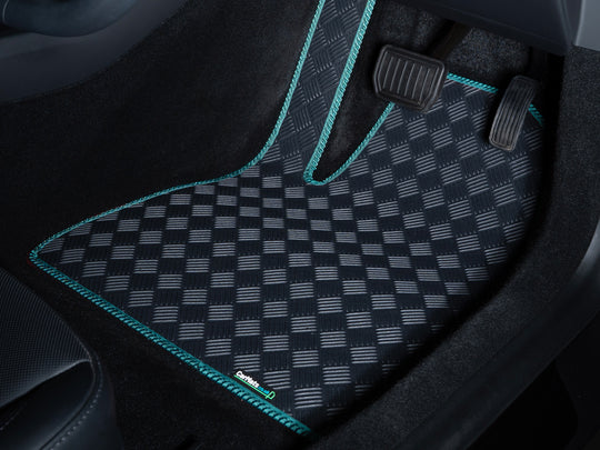 MG Motors UK MG4 EV Urban 2026+ Car Mats // Odourless Rubber, Green Trim, No Heelpad