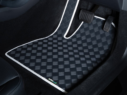 Kia EV4 2025+ Hatchback Boot Mat // Odourless Rubber, White Trim