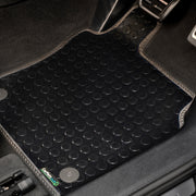 Volkswagen Caddy SWB L1 Van 2004-2010 Van Rear Load Mat (single side door) // Black Off Road Rubber, Black Trim