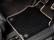 Ford Transit Custom Crew Cab Automatic Walkthrough 2024+ Van Mats // Black Off Road Rubber, Grey Trim