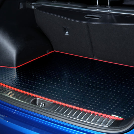 Kia EV5  2025+ Boot Mat // Black Off Road Rubber, Red Trim