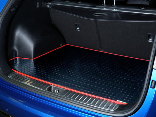 Seat Ibiza Hatchback 2008-2012 Boot Mat // Black Off Road Rubber, Red Trim