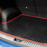 Volkswagen Jetta 2011+ Boot Mat // Black Off Road Rubber, Red Trim