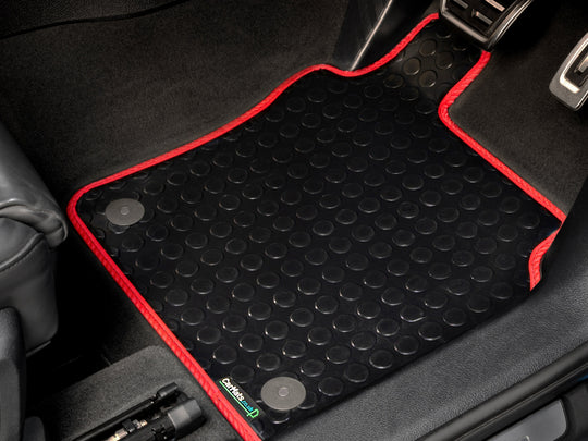 Renault Kangoo LL21ZE Electric Van 2022+ Van Mats // Black Off Road Rubber, Red Trim