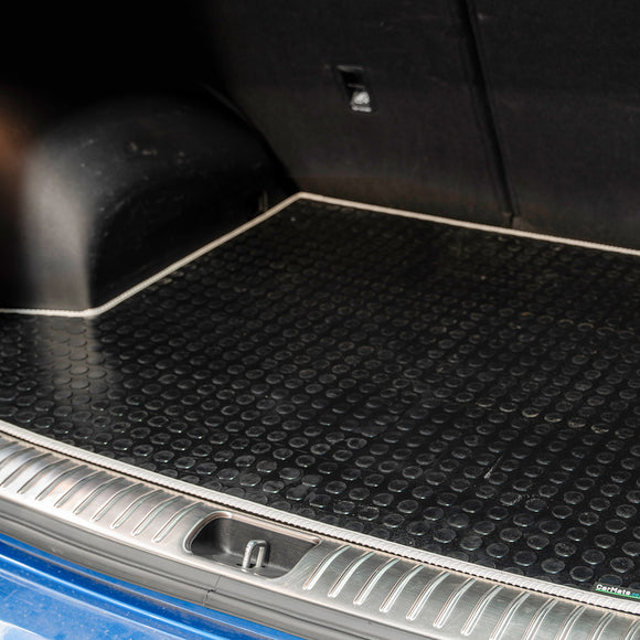 Toyota Yaris GR 2020+ Boot Mat // Black Off Road Rubber, White Trim