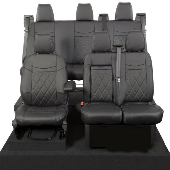 Ford Transit Custom 2013+ Leatherette Seat Covers - Front & Rear Bench