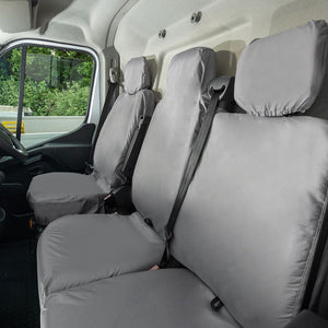 Renault Master Van 2010-2022 Tailored  Seat Covers - Three Front Seats Folding Middle Seat Two Piece Passenger Base