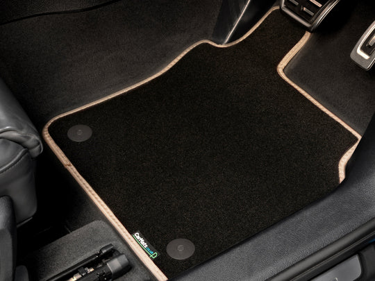 Jaecoo 7 HEV 2026+ Car Mats // Black Super, Beige Trim, Carpet Heelpad