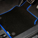 Vauxhall Astra e Hatchback 2023+ Car Mats // Black Super, Blue Trim, Carpet Heelpad