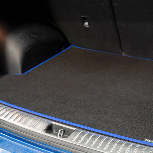 Ford Transit Custom Crew Cab Rear Seat Mat 2018-2023 Van Mats // Black Super, Blue Trim