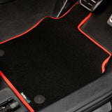 MG Motors UK MG Cyberster 2024+ Car Mats // Black Super, Red Trim, No Heelpad
