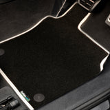 Nissan Note 2006-2013 Car Mats // Black Super, White Trim, No Heelpad