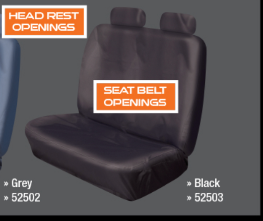 Double Bench Black Seat Cover