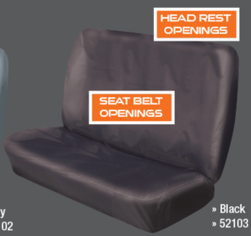 Rear Bench Black Seat Cover